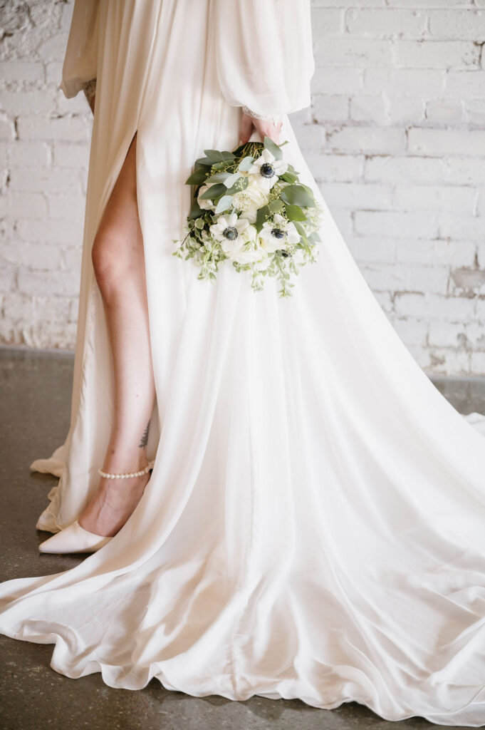 detail image of bridal gown