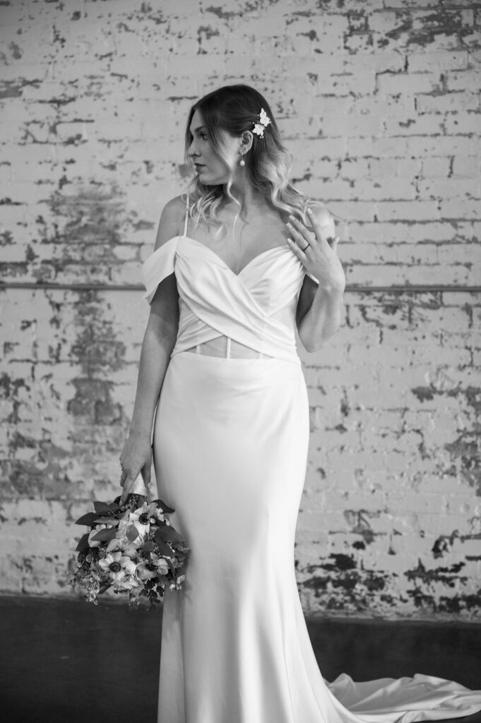 bride with her bouquet