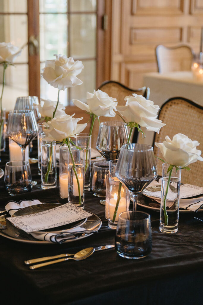 table setup at michigan wedding venue