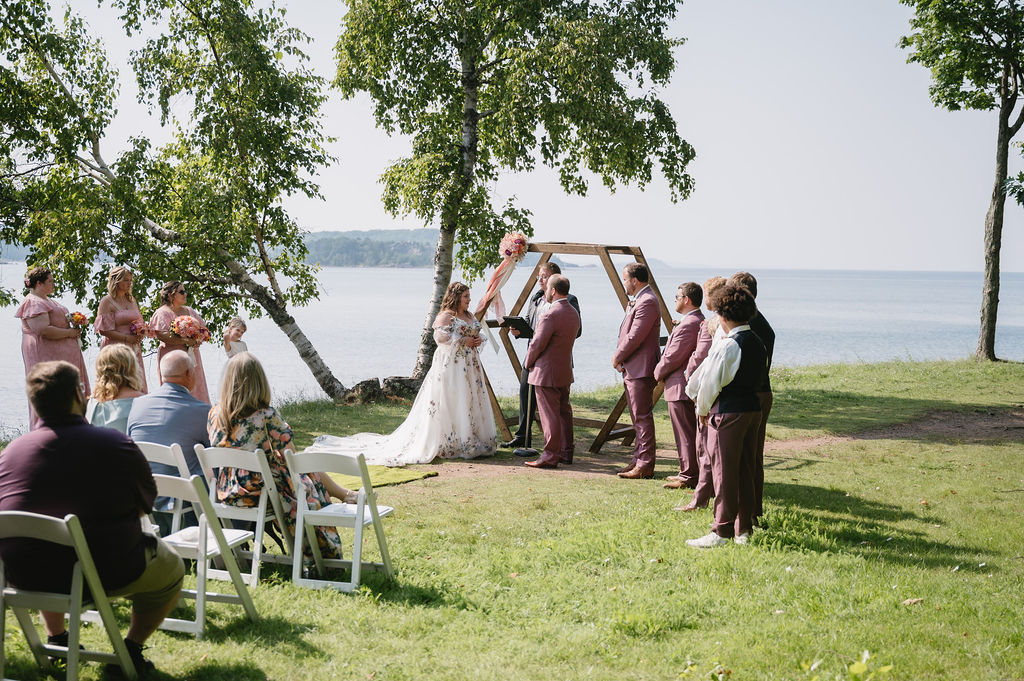 lakeside wedding ceremony in northern michigan