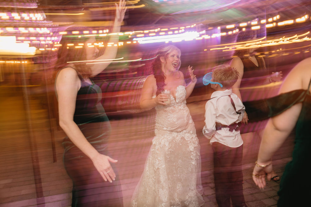bride dancing at wedding reception