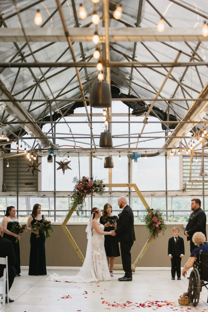 wedding ceremony inside Goldner Walsh