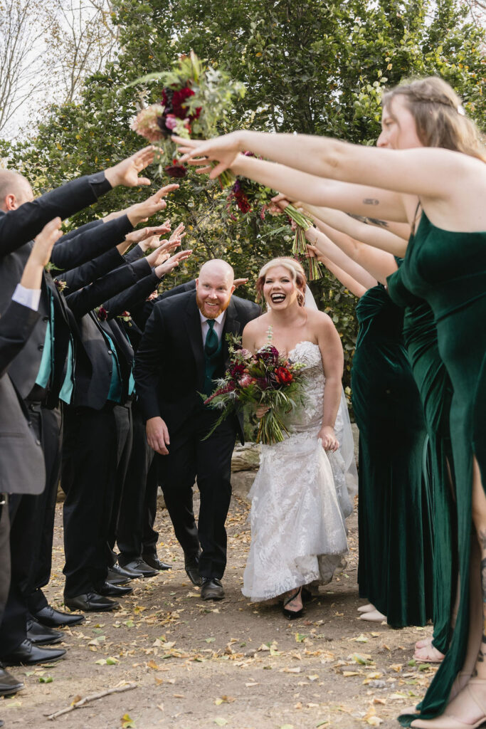 wedding party portrait outdoors