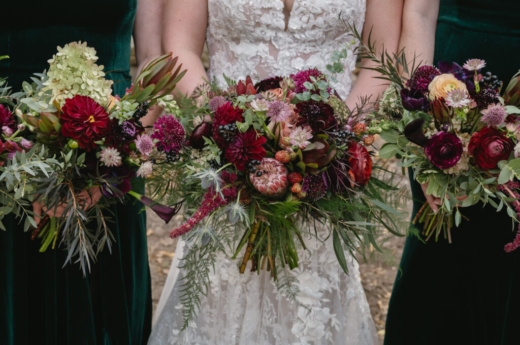 jewel toned wedding bouquets