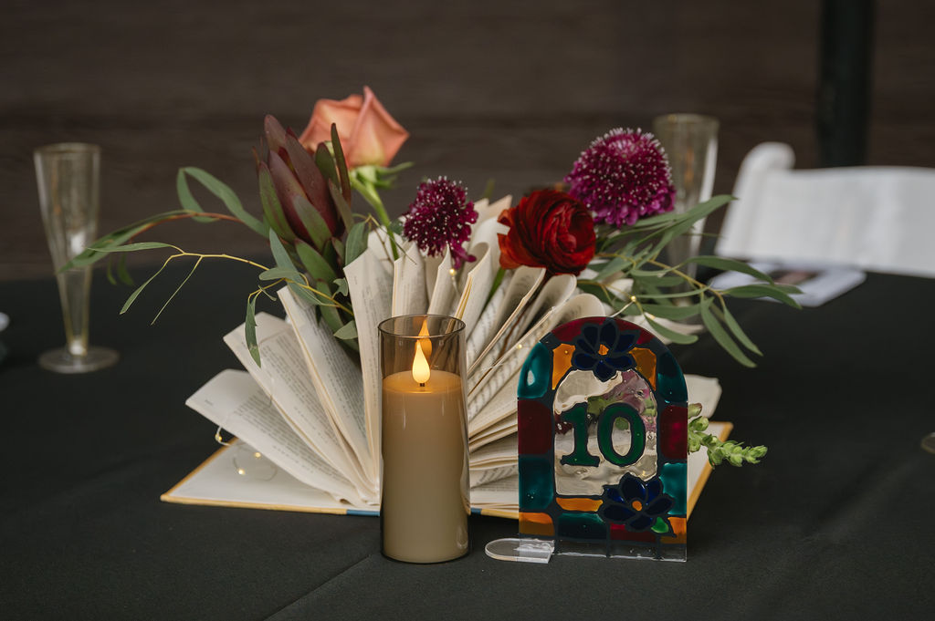 book themed wedding decor