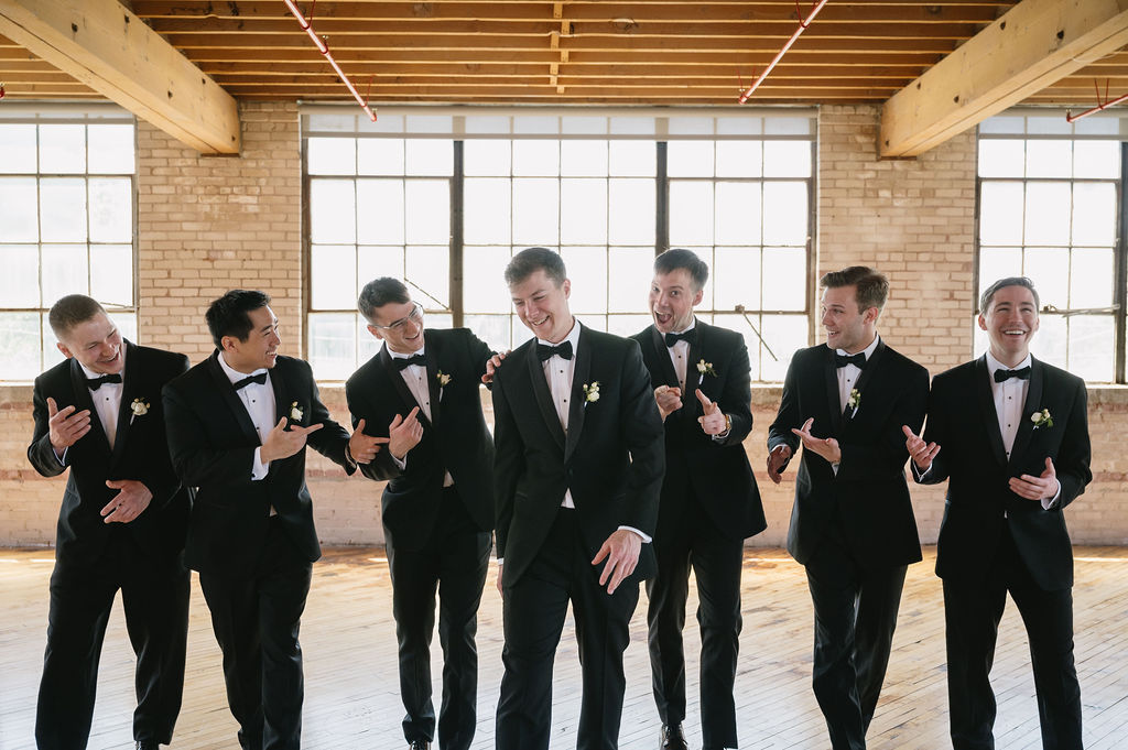 groomsmen inside the cheney place
