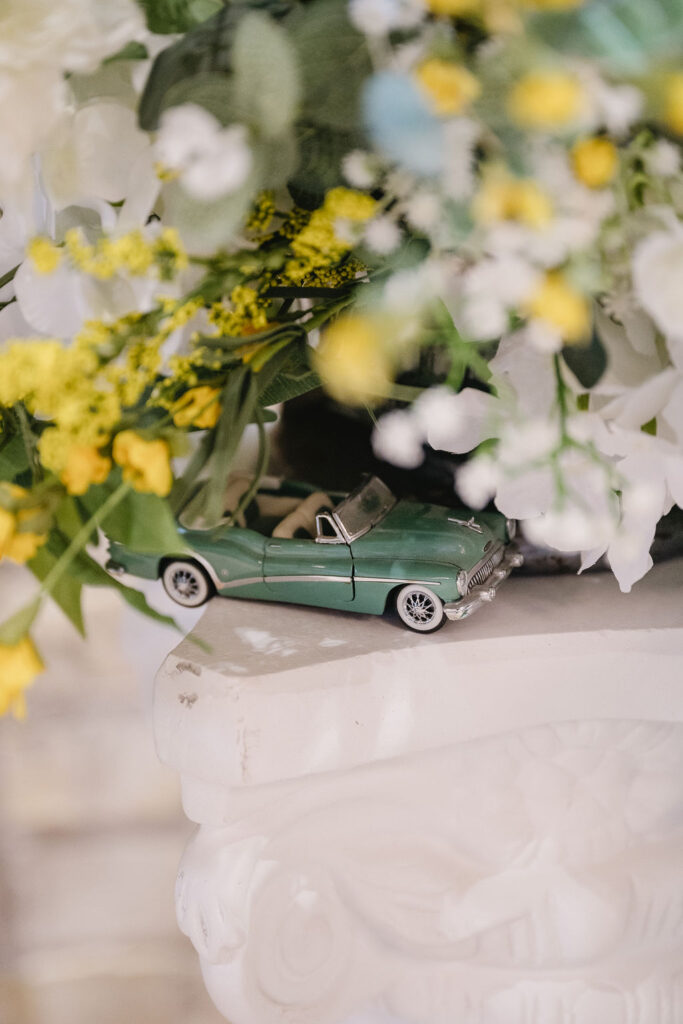 vintage car wedding details