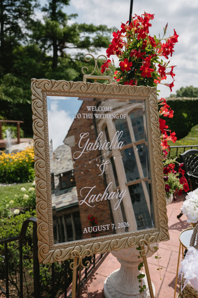 mirror wedding sign
