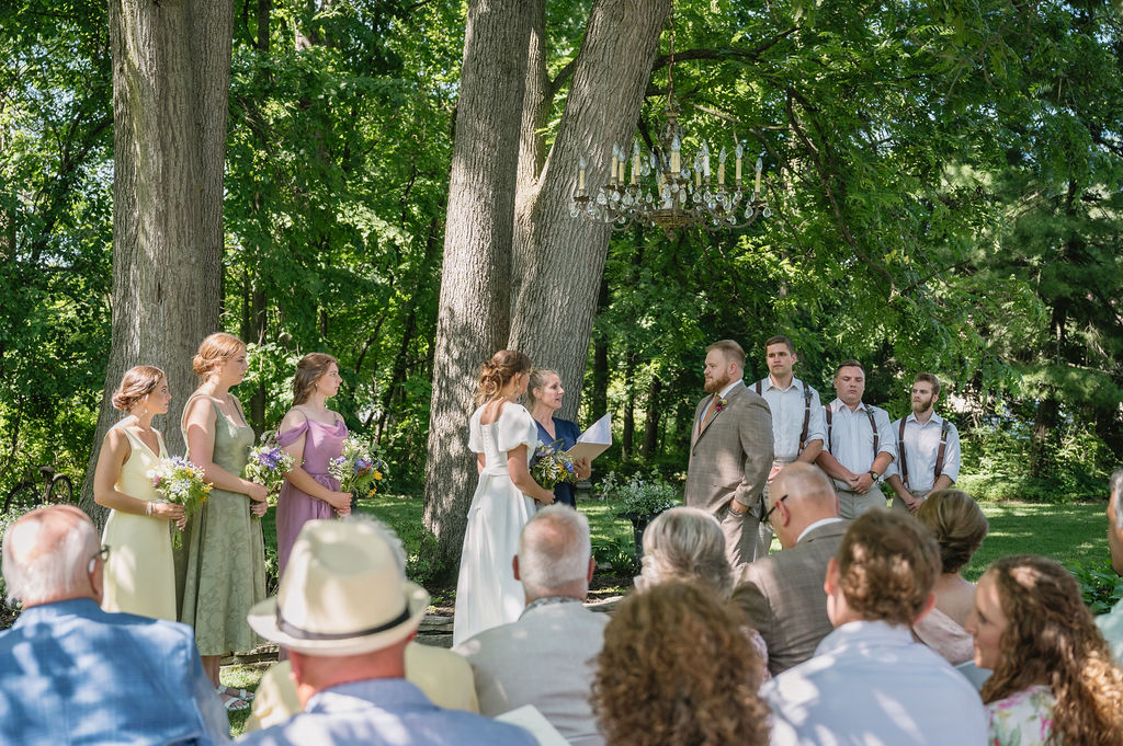 wedding ceremony at liberty farm