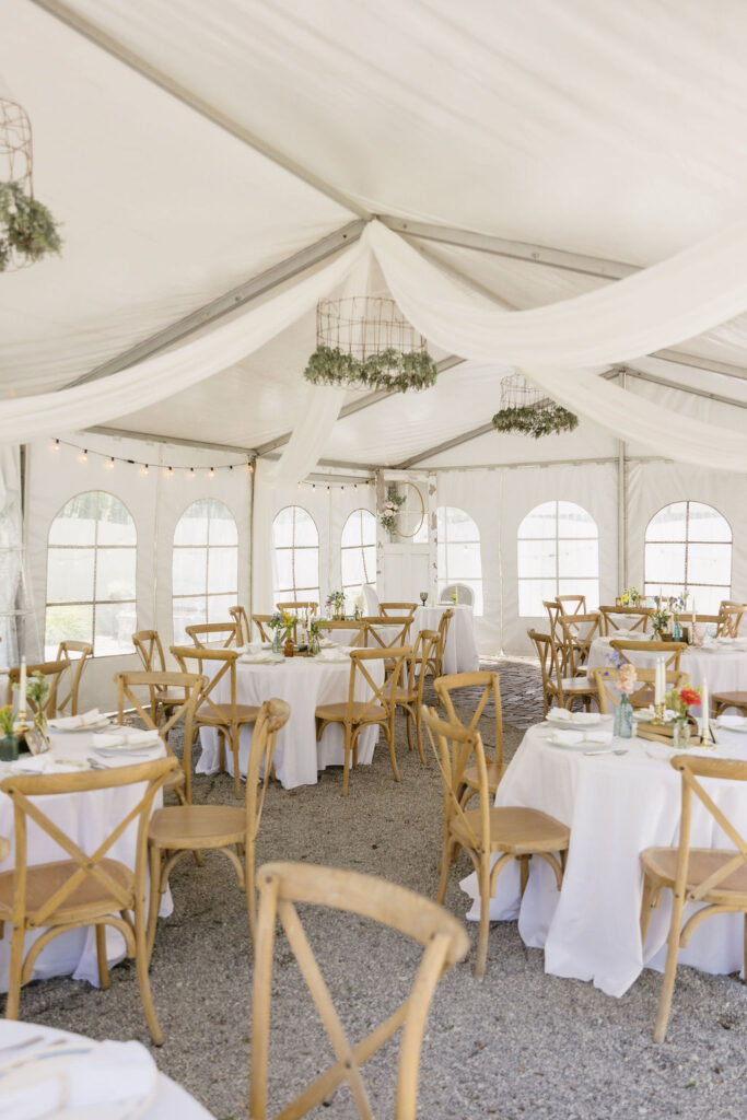 reception tent at liberty farm