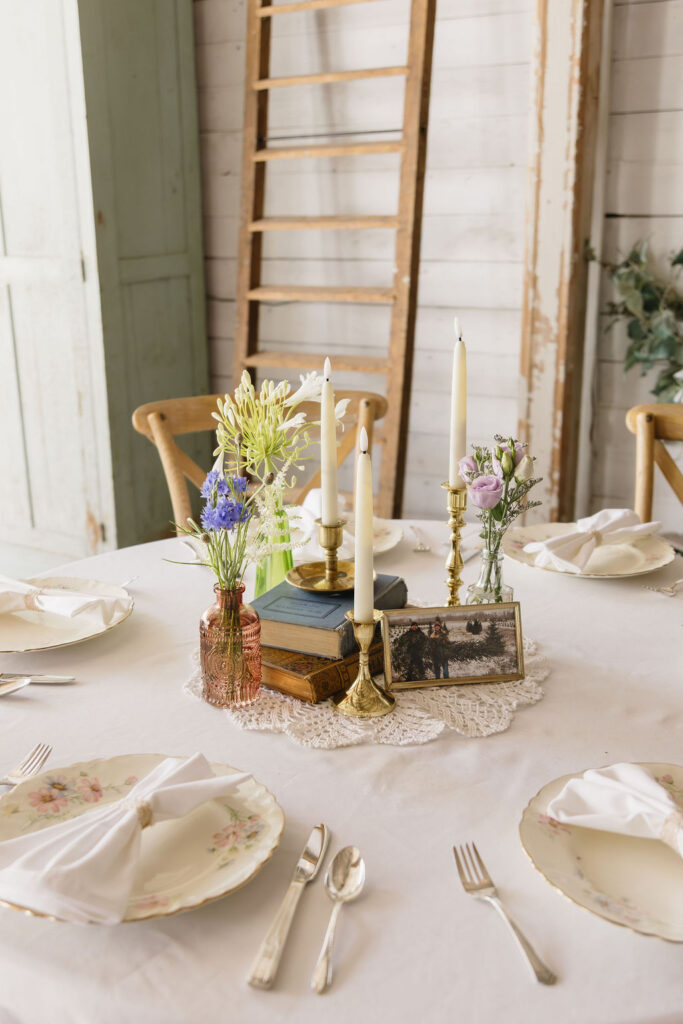vintage wedding decor at liberty farm