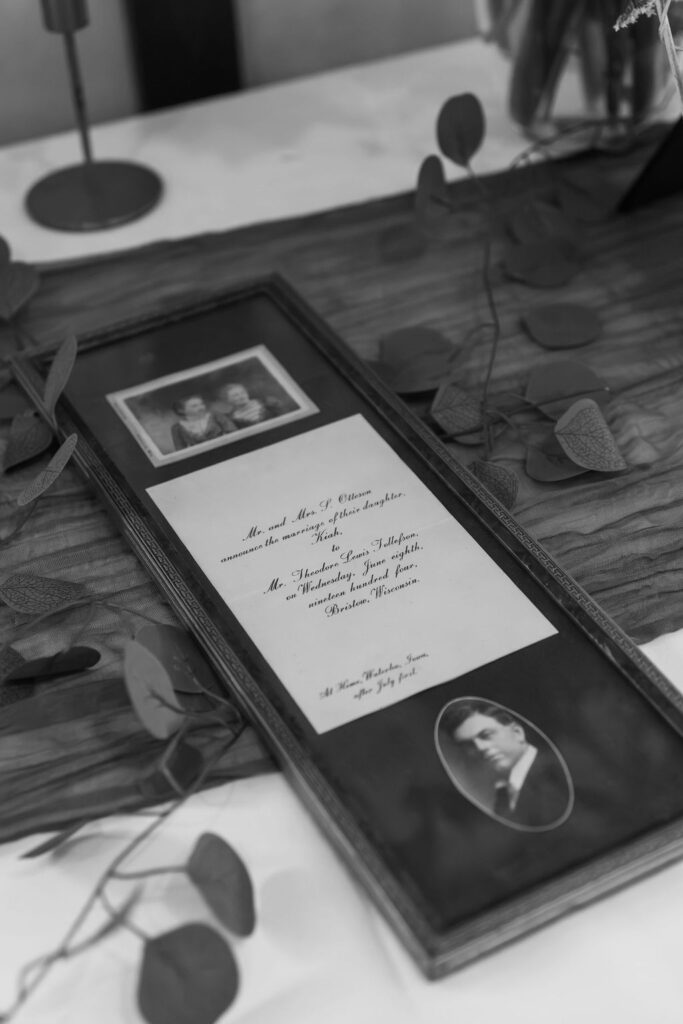 great grandmother's wedding invitation